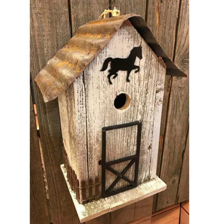 Summitville Stable Birdhouse White